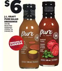 Loblaws J.L. KRAFT PURE SALAD, 355ML offer