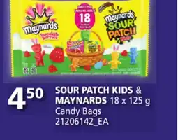 Loblaws SOUR PATCH KIDS & MAYNARDS 18x125g CANDY BAGS offer