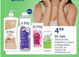 Loblaws ST. IVES FACE SCRUBS, EXFOLIANTS, LOTION, OR BODY WASH offer