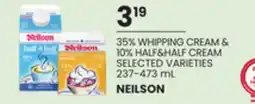 Loblaws 35% WHIPPING CREAM & 10% HALF&HALF CREAM 237-473mL offer