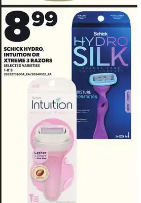 Loblaws SCHICK HYDRO, INTUITION OR XTREME 3 RAZORS 1-8'S offer