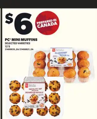 Loblaws PC MINI MUFFINS, 12'S offer