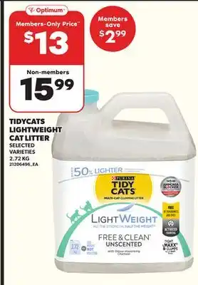 Loblaws TIDYCATS LIGHTWEIGHT CAT LITTER, 2.72KG offer