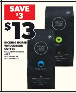 Loblaws KICKING HORSE WHOLE BEAN COFFEE, 454G offer