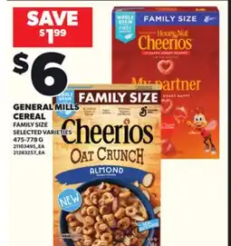 Loblaws GENERAL MILLS CEREAL, 475-778G offer