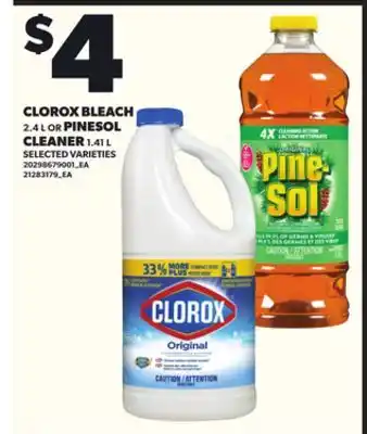 Loblaws CLOROX BLEACH, 2.4L OR PINESOL CLEANER, 1.4L offer