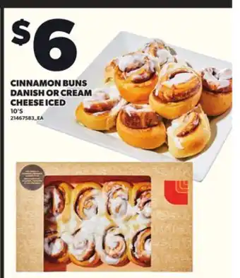 Loblaws CINNAMON BUNS DANISH OR CREAM CHEESE ICED, 10'S offer