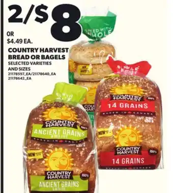 Loblaws COUNTRY HARVEST BREAD OR BAGELS offer