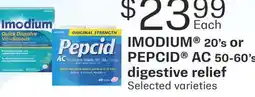 Fortinos IMODIUM 20' S OR PEPCID AC 50-60' S DIGESTIVE RELIEF offer