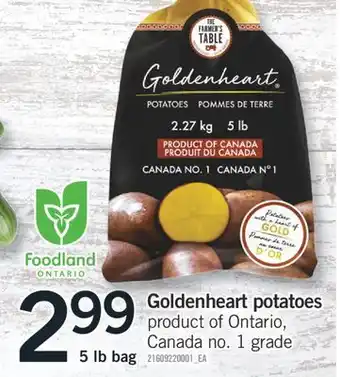 Fortinos GOLDENHEART POTATOES, 5 LB BAG offer