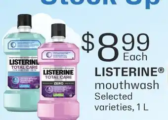 Fortinos LISTERINE MOUTHWASH, 1 L offer