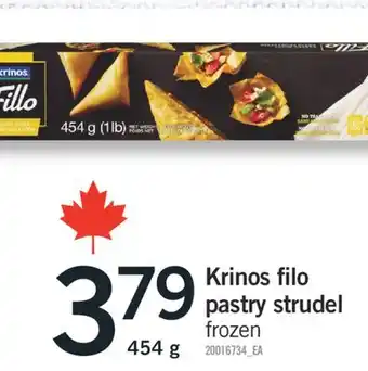 Fortinos KRINOS FILO PASTRY STRUDEL, 454 G offer