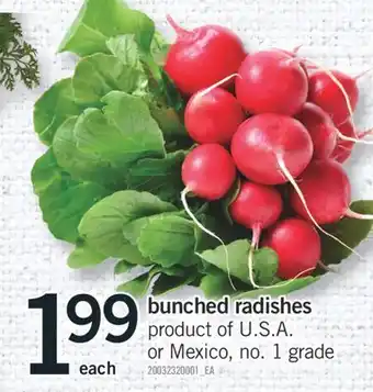 Fortinos BUNCHED RADISHES offer