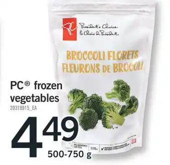 Fortinos PC FROZEN VEGETABLES, 500-700 g offer