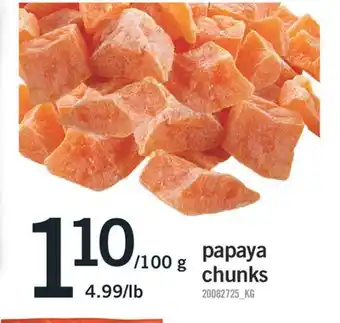 Fortinos PAPAYA CHUNKS offer