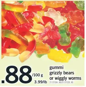 Fortinos GUMMI GRIZZLY BEARS OR WIGGLY WORMS offer