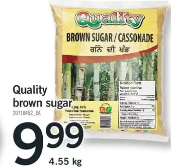 Fortinos QUALITY BROWN SUGAR, 4.55 KG offer