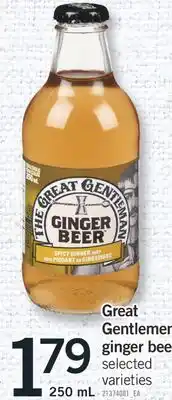 Fortinos GREAT GENTLEMEN GINGER BEER, 250 mL offer