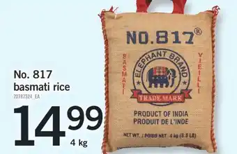 Fortinos NO. 817 BASMATI RICE, 4kg offer