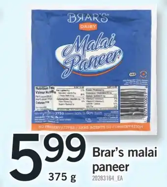 Fortinos BRAR'S MALAI PANEER, 375 g offer