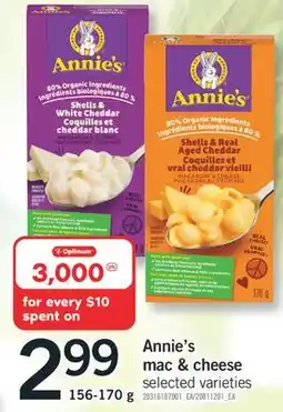 Fortinos ANNIE'S MAC & CHEESE, 156-170 G offer