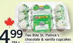 Fortinos TWO BITE ST. PATRICK'S CHOCOLATE & VANILLA CUPCAKES, 284 G offer