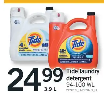 Fortinos TIDE LAUNDRY DETERGENT, 3.9 L offer