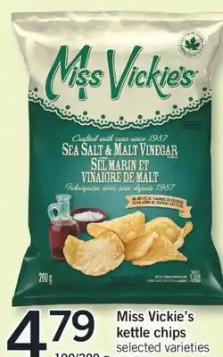 Fortinos MISS VICKIE'S KETTLE CHIPS, 190/200 G offer