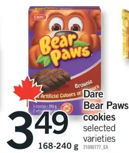 Fortinos DARE BEAR PAWS COOKIES, 168-240 g offer