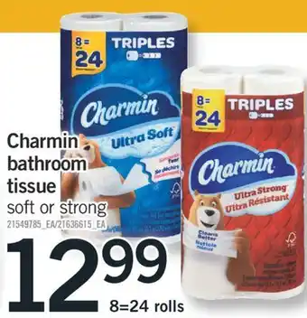 Fortinos CHARMIN BATHROOM TISSUE, 8=24 ROLLS offer