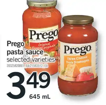 Fortinos PREGO PASTA SAUCE, 645 ML offer