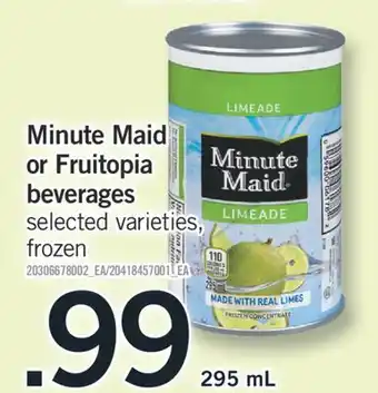 Fortinos MINUTE MAID OR FRUITOPIA BEVERAGES, 295 ML offer