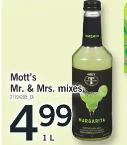 Fortinos MOTT'S MR. & MRS. MIXES, 1 L offer