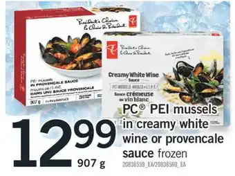 Fortinos PC PEI MUSSELS IN CREAMY WHITE WINE OR PROVENCALE SAUCE, 907 G offer