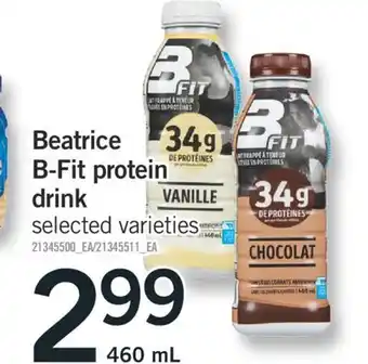 Fortinos BEATRICE B-FIT PROTEIN DRINK, 460 ML offer