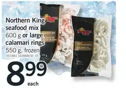 Fortinos NORTHERN KING SEAFOOD MIX 600 G OR LARGE CALAMARI RINGS 550 G offer