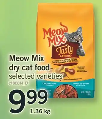 Fortinos MEOW MIX DRY CAT FOOD, 1.36 KG offer