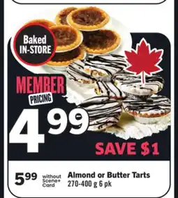 Foodland Almond or Butter Tarts offer