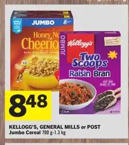 Foodland KELLOGG'S, GENERAL MILLS or POST Jumbo Cereal offer