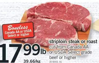 Fortinos STRIPLOIN STEAK OR ROAST offer