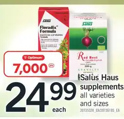 Fortinos SALUS HAUS SUPPLEMENTS offer