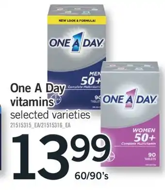 Fortinos ONE A DAY VITAMINS, 60/90'S offer