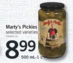 Fortinos MARTY'S PICKLES, 500 mL-1 L offer