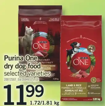 Fortinos PURINA ONE DRY DOG FOOD, 1.72/1.81 kg offer