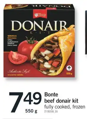 Fortinos BONTE BEEF DONAIR KIT, 550G offer