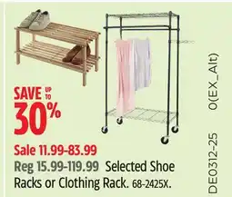 Canadian Tire Simplicité Selected Shoe Racks or Clothing Rack offer