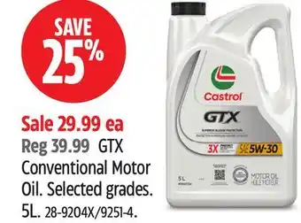 Canadian Tire Castrol Selected grades offer