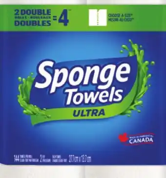 Canadian Tire Sponge Towels Ultra Paper Towel, 2=4 Rolls offer