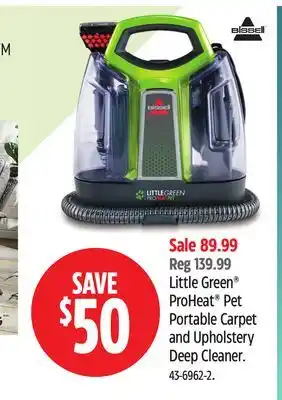 Canadian Tire Little Green ProHeat Pet Portable Carpet and Upholstery Deep Cleaner offer