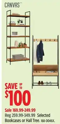 Canadian Tire CANVAS Selected Bookcases or Hall Tree offer